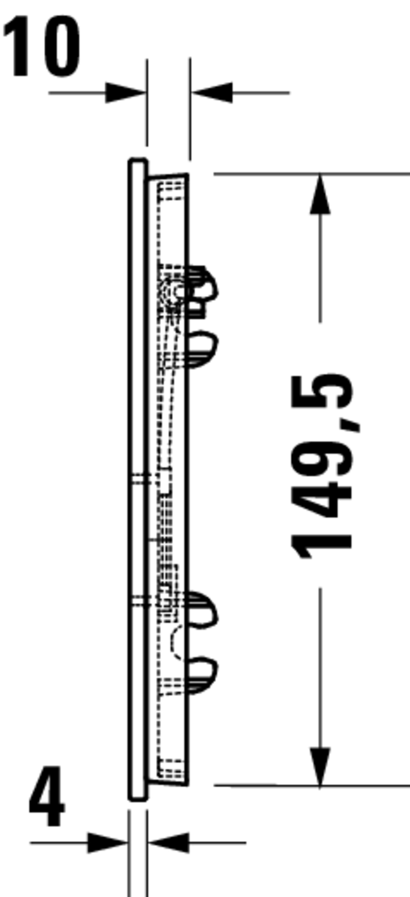 Technische Zeichnungen, Modell Nr.: WD5005, Betätigungsplatte mechanisch für Urinal, 141 x 157 x 14 mm