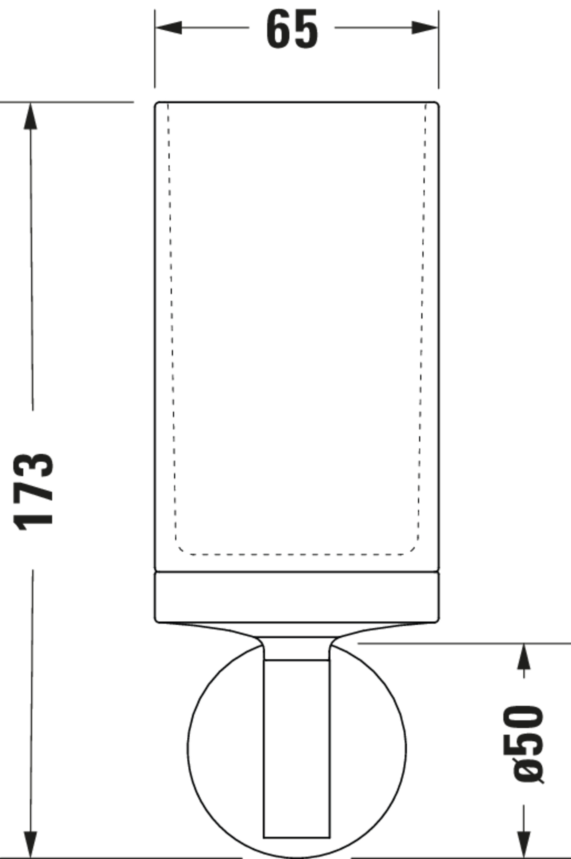 Technische Zeichnungen, Modell Nr.: 009931, Zahnputzbecher, 65 x 173 x 98 mm