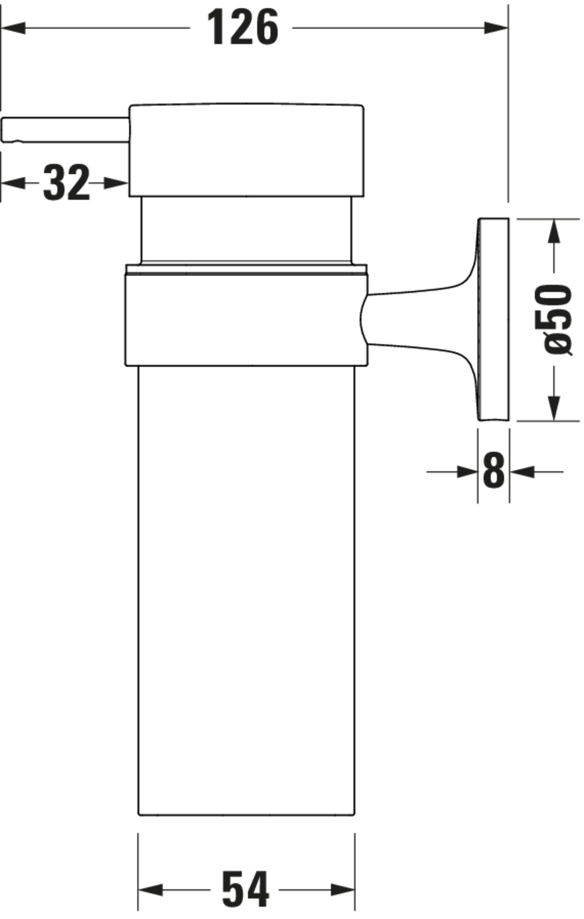 Technische Zeichnungen, Modell Nr.: 009935, Seifenspender, 60 x 176 x 126 mm