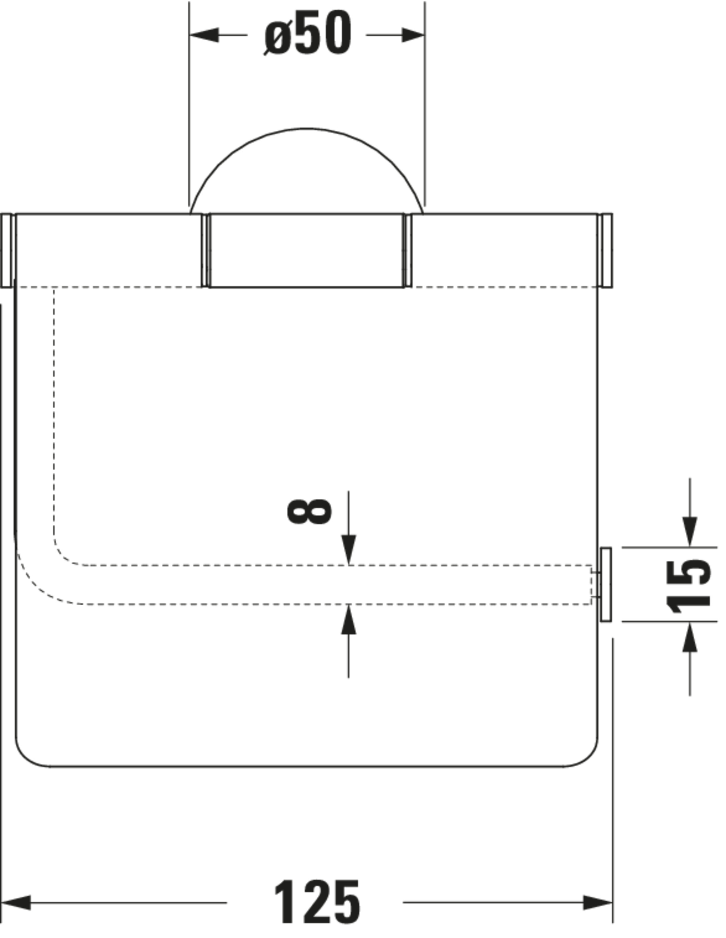 Technische Zeichnungen, Modell Nr.: 009940, Papierrollenhalter, 125 x 131 x 125 mm