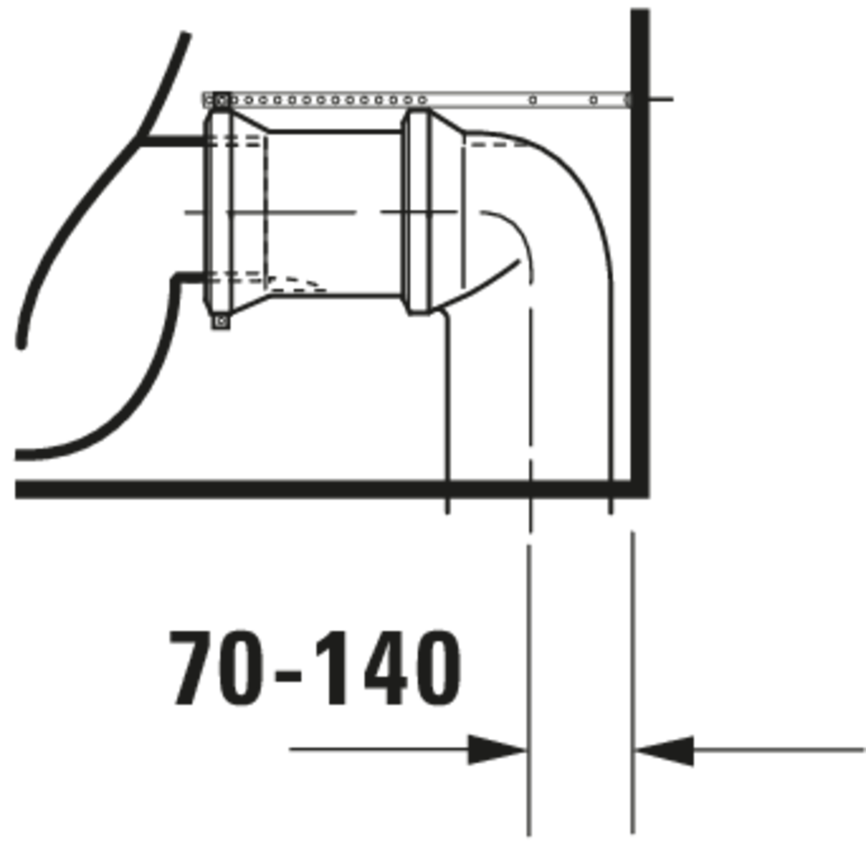 Technische Zeichnungen, Modell Nr.: 012809, Stand WC für Kombination, 370 x 430 x 660 mm