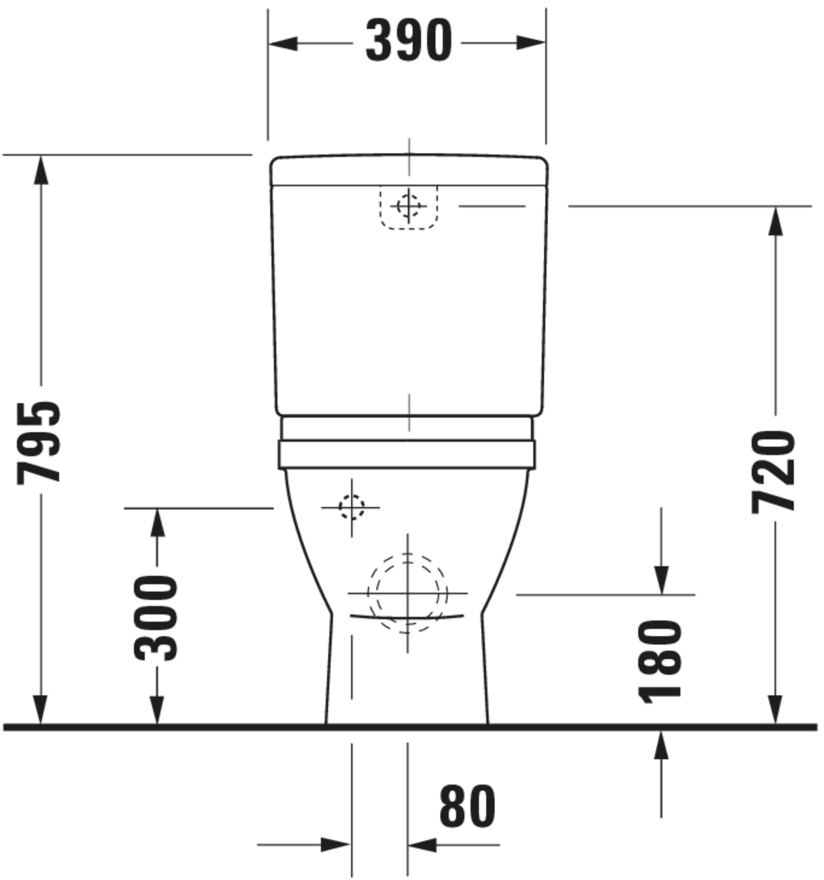 Technische Zeichnungen, Modell Nr.: 012809, Stand WC für Kombination, 370 x 430 x 660 mm