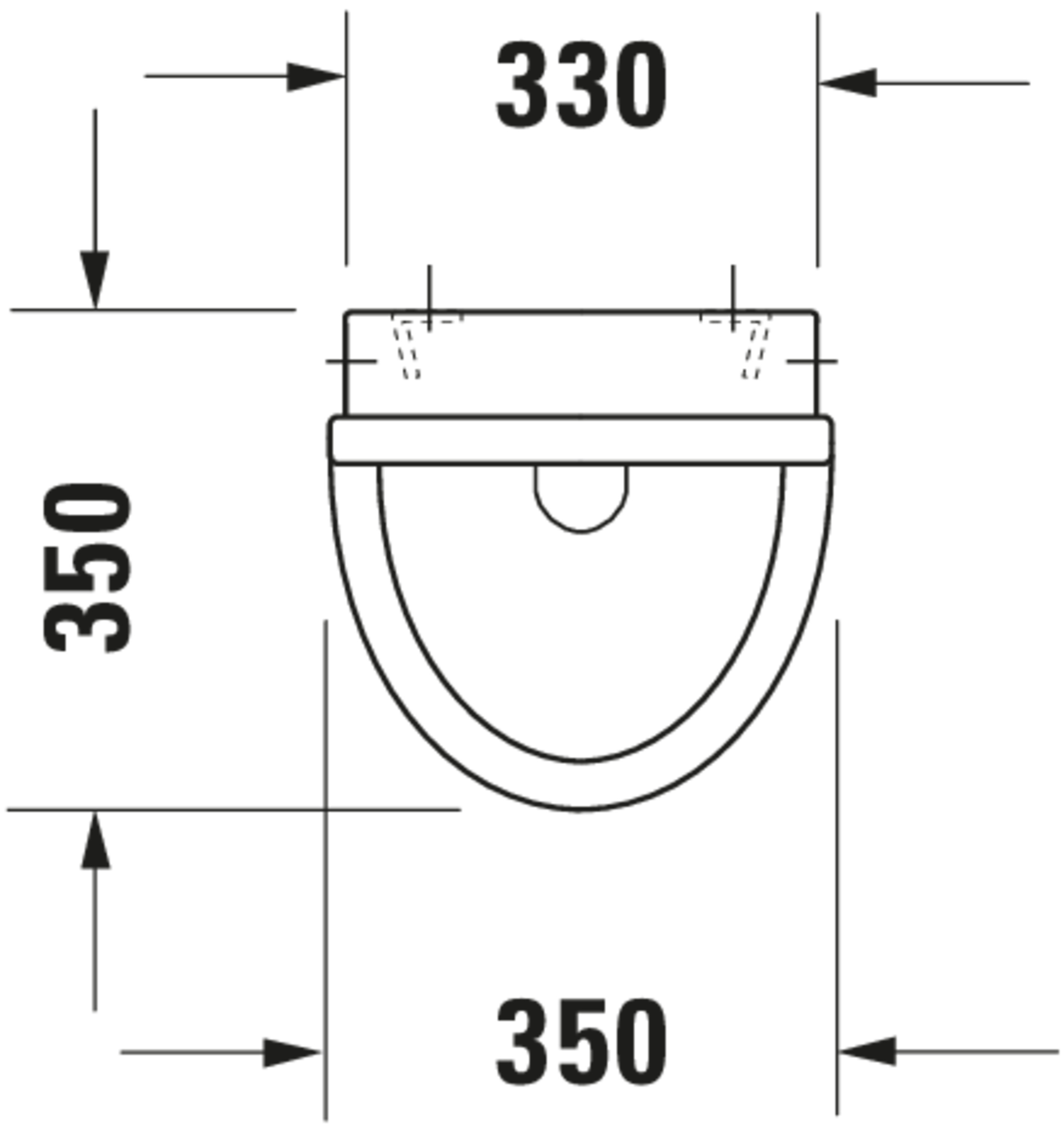 Technische Zeichnungen, Modell Nr.: 082135, Urinal, 330 x 575 x 350 mm