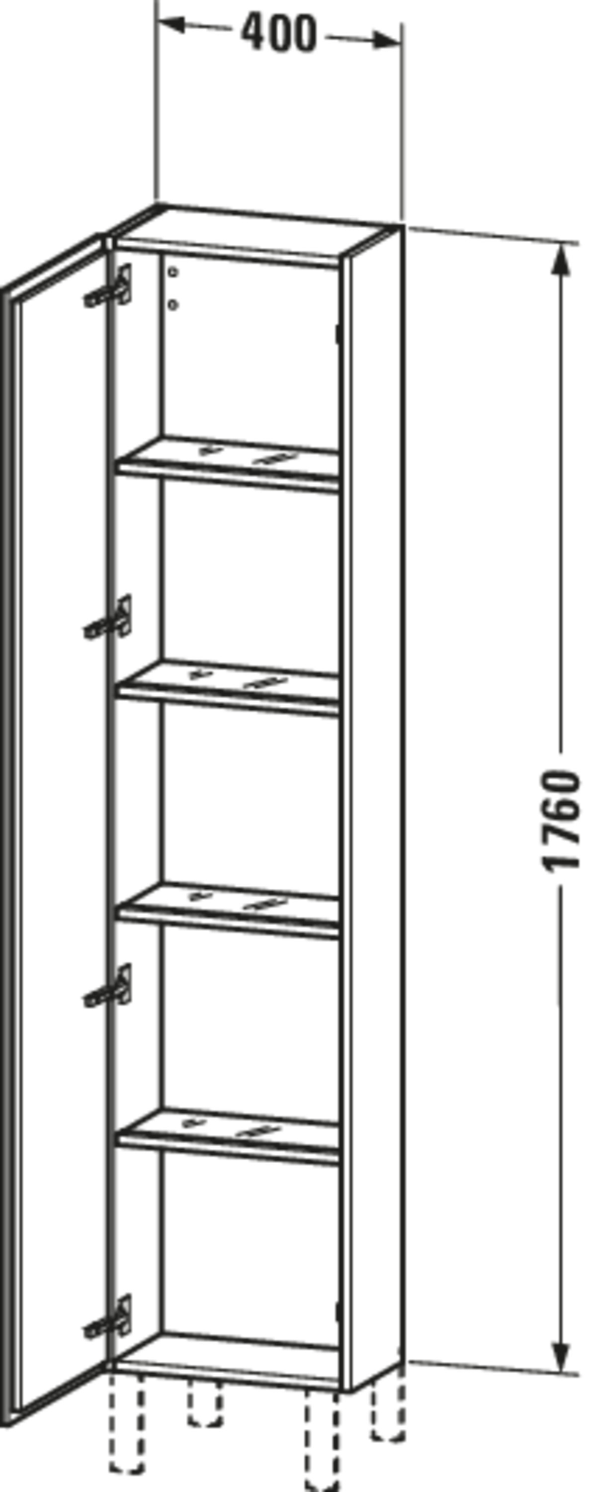 Technische Zeichnungen, Modell Nr.: LC1170, Hochschrank, 400 x 1760 x 243 mm