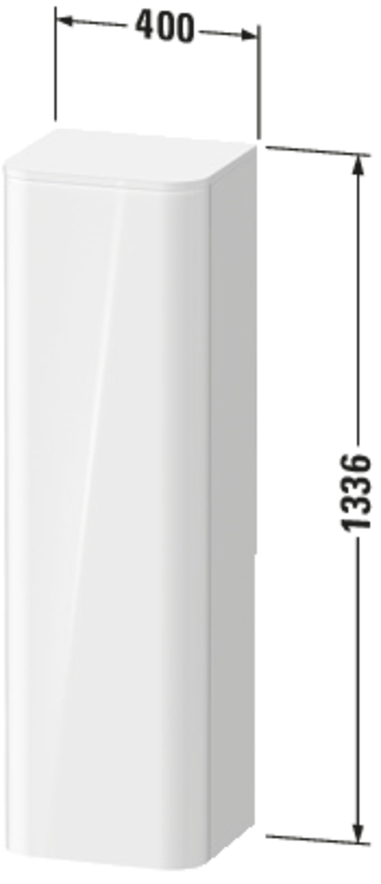 Technische Zeichnungen, Modell Nr.: HP1261, Halbhochschrank, 400 x 1336 x 360 mm