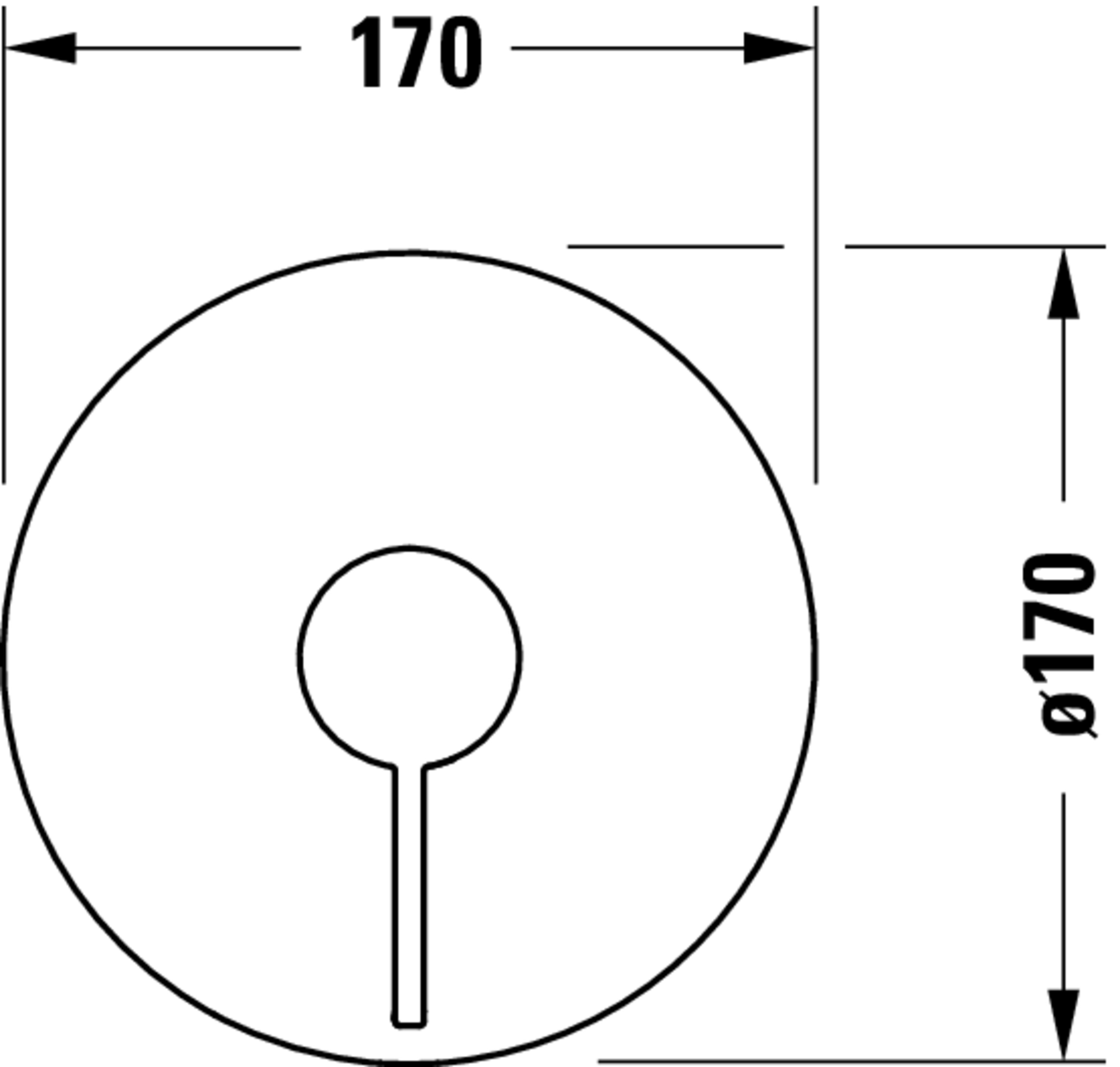 Technische Zeichnungen, Modell Nr.: DE4210010, Einhebel-Brausemischer Unterputz, Chrom, 170 x 170 x 80 mm