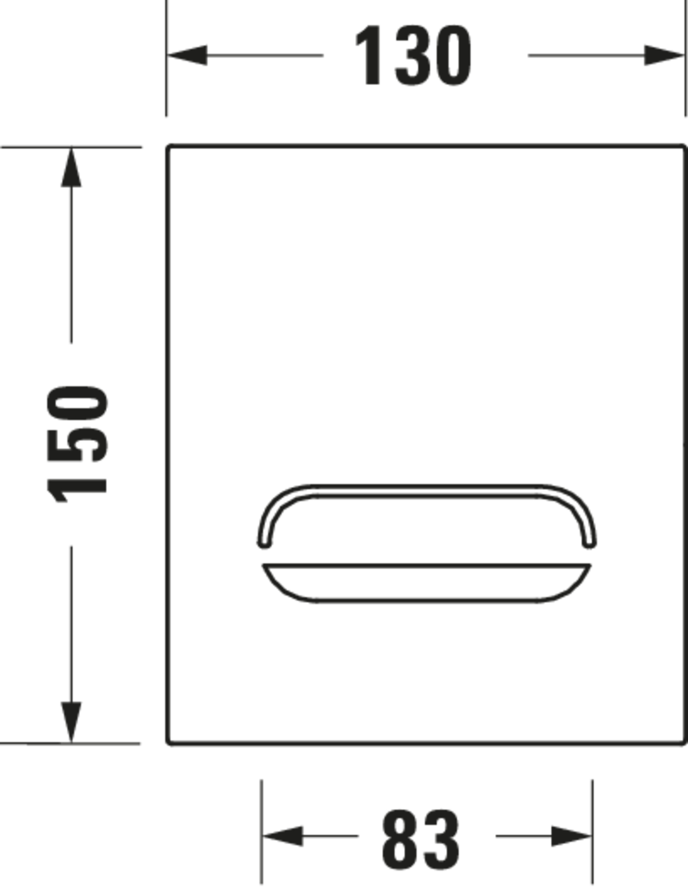Technische Zeichnungen, Modell Nr.: WD5006, Betätigungsplatte elektronisch für Urinal, 130 x 150 x 10 mm