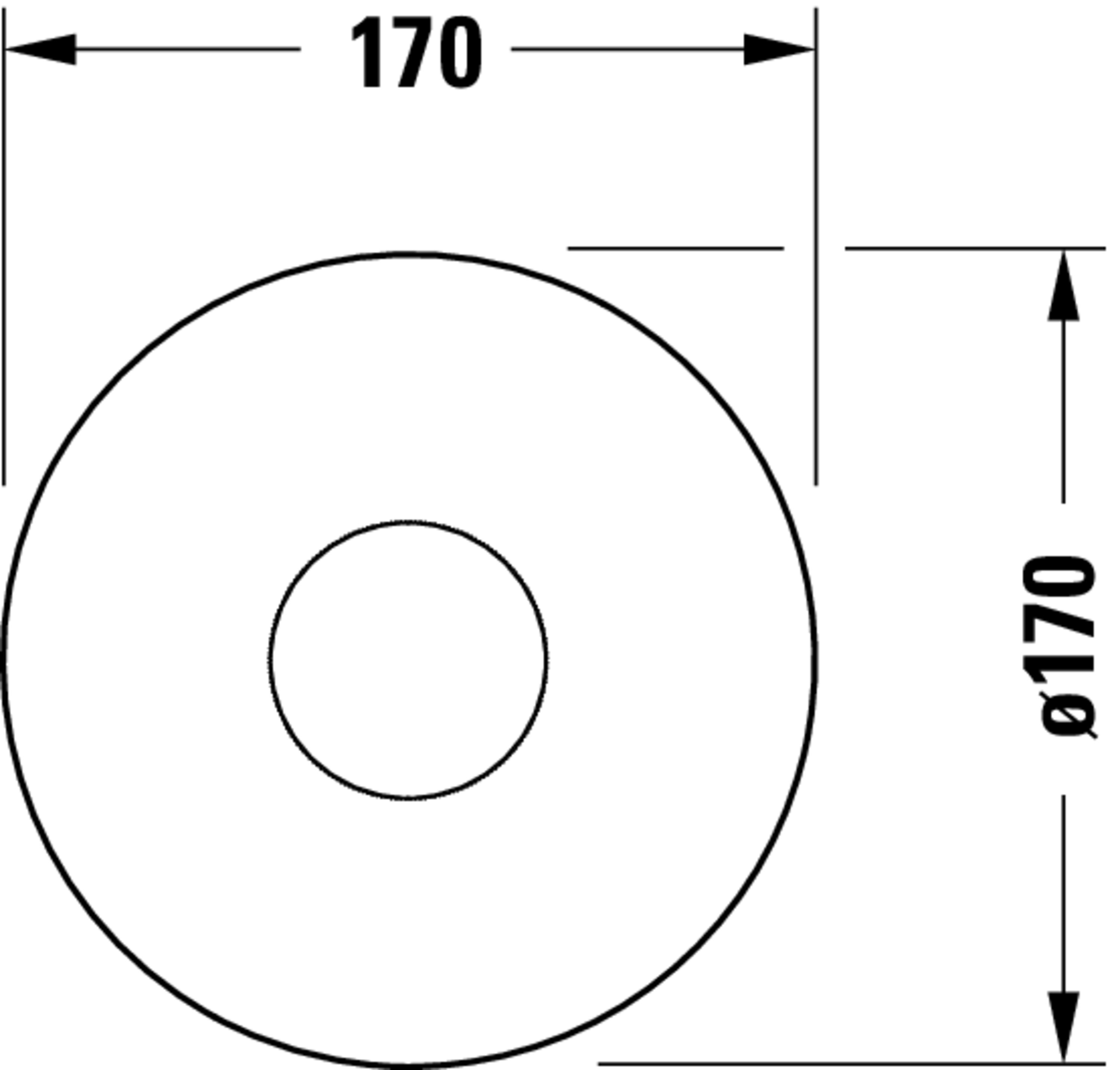 Technische Zeichnungen, Modell Nr.: WT4210010, Einhebel-Brausemischer Unterputz, 170 x 170 x 97 mm