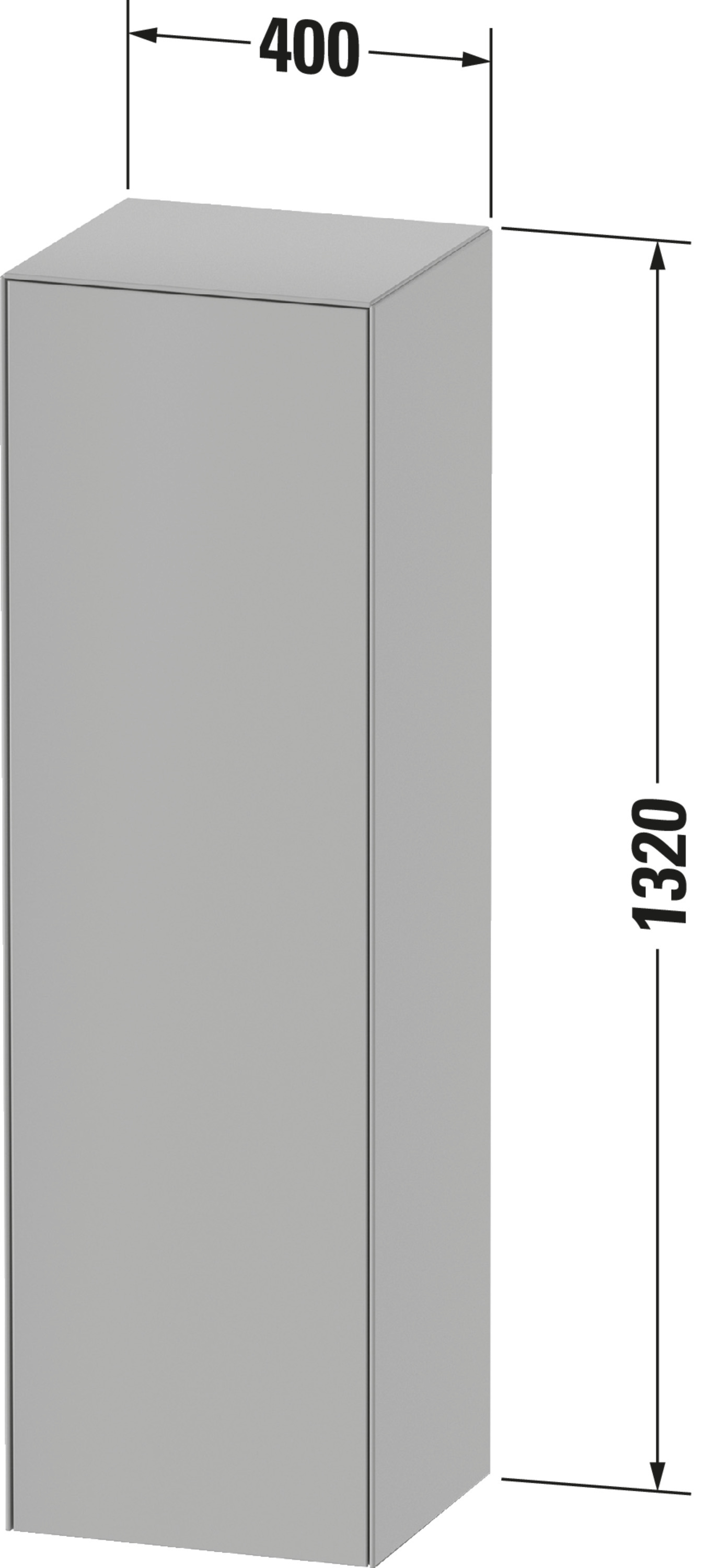 Technische Zeichnungen, Modell Nr.: WT1332, Halbhochschrank, 400 x 1320 x 360 mm