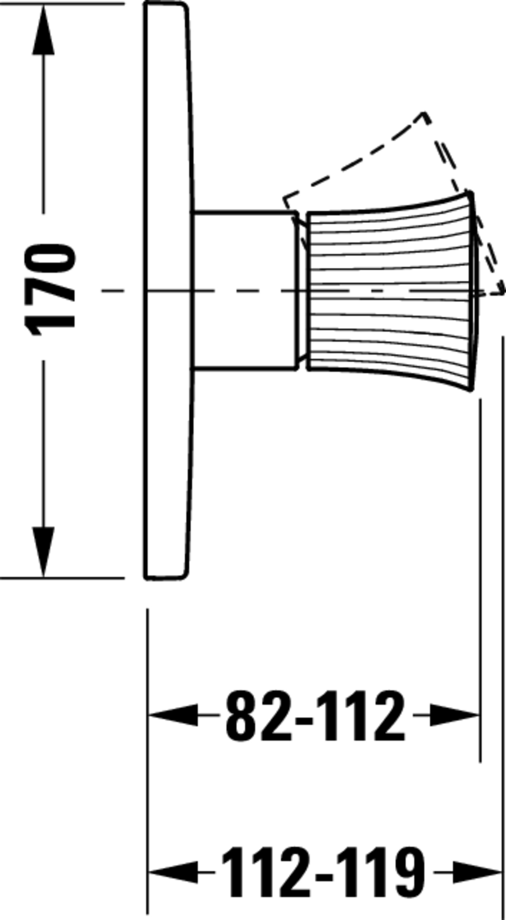 Technische Zeichnungen, Modell Nr.: WT4210010, Einhebel-Brausemischer Unterputz, 170 x 170 x 97 mm