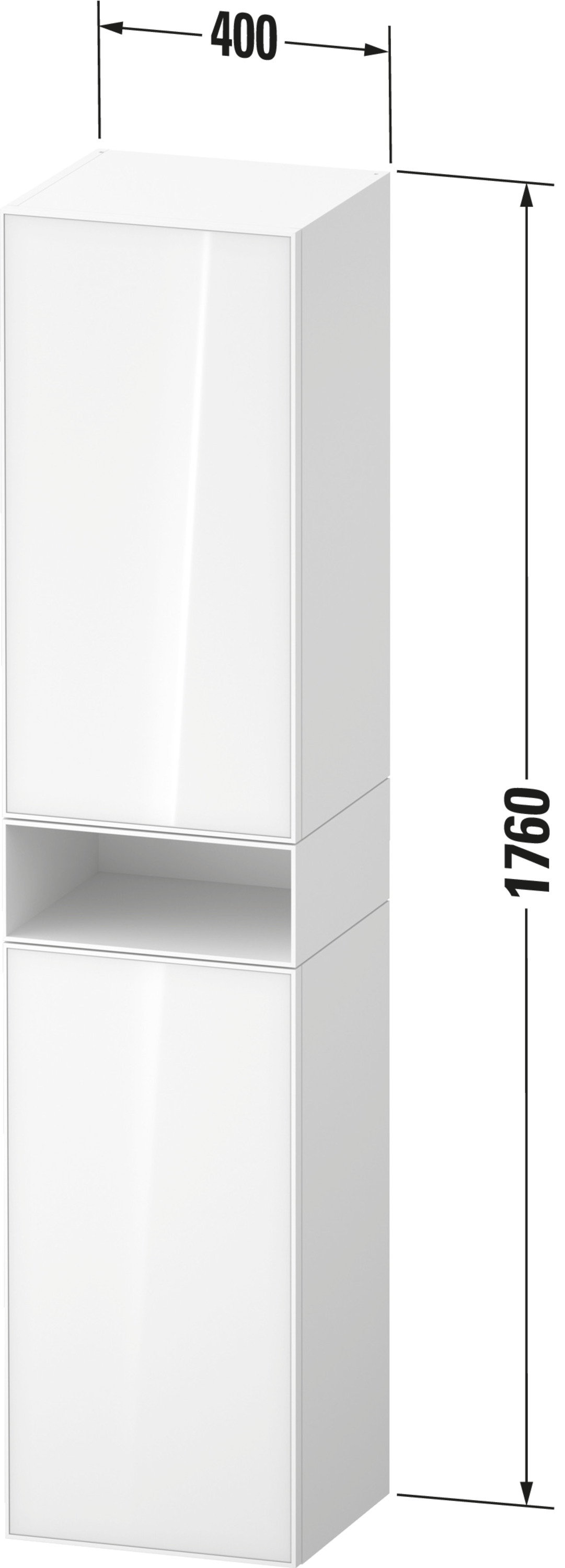 Technische Zeichnungen, Modell Nr.: ZE1353, Hochschrank, 400 x 1760 x 360 mm