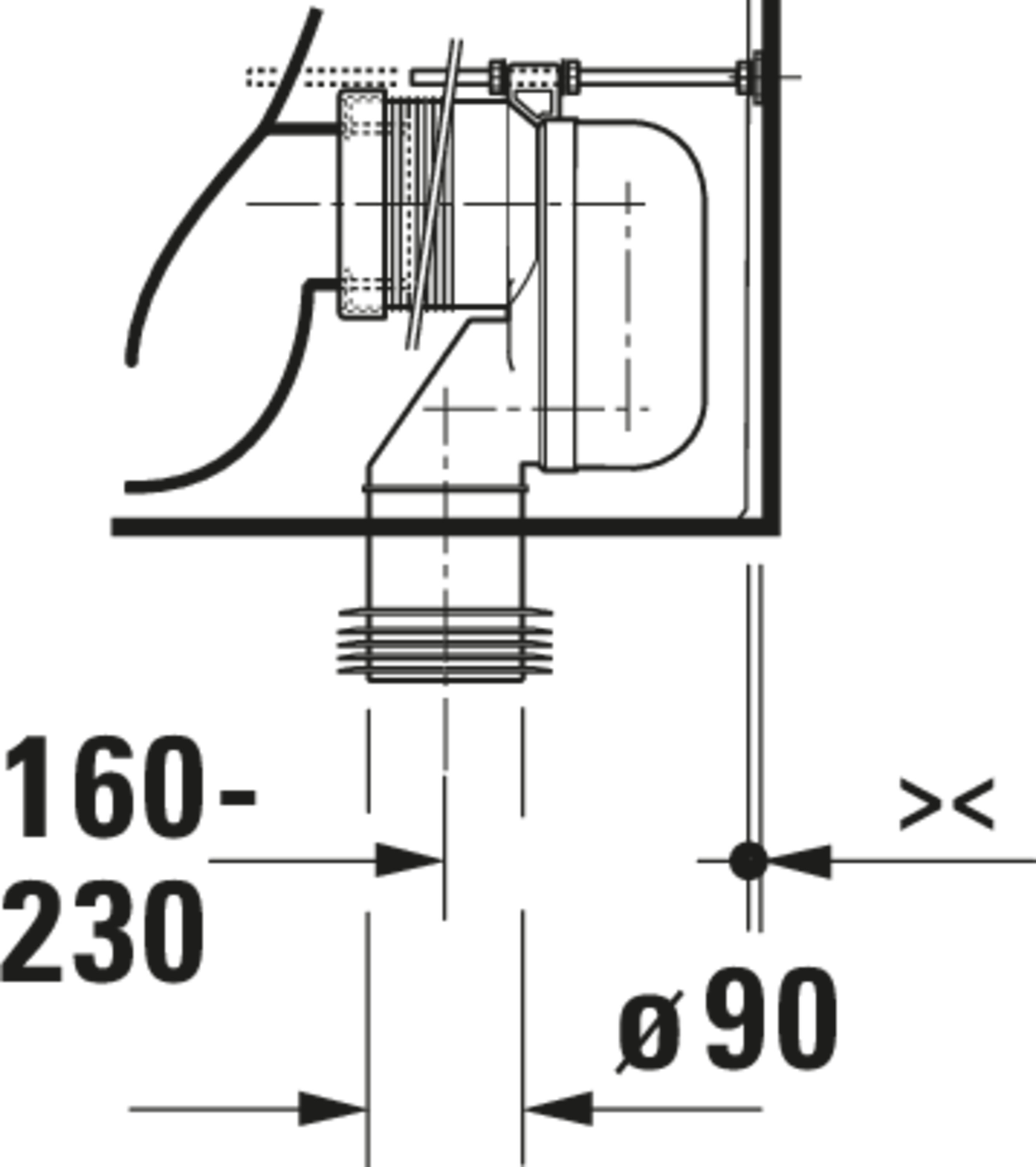 Technische Zeichnungen, Modell Nr.: 202109, Stand WC für Kombination, 390 x 400 x 660 mm