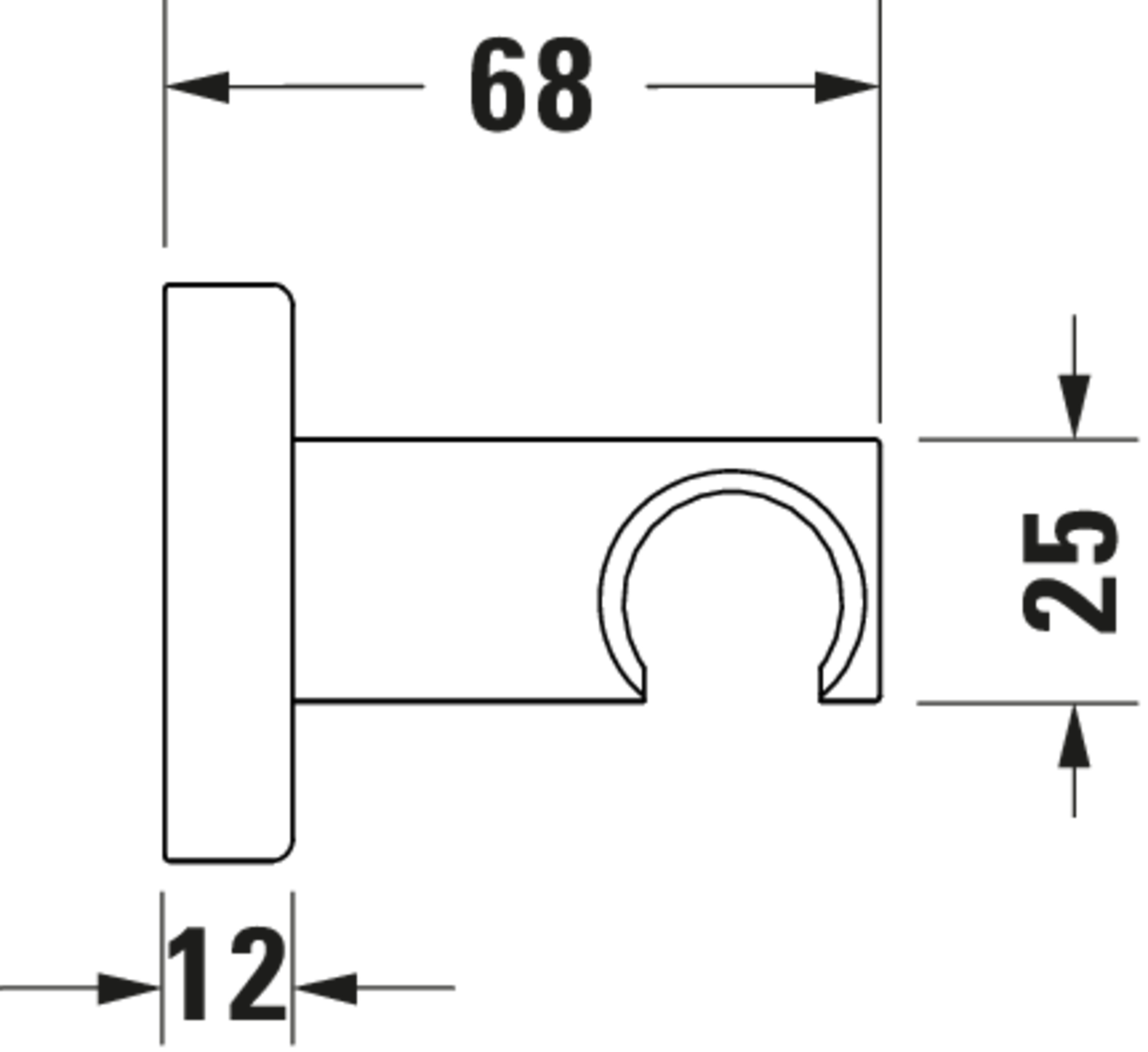 Technische Zeichnungen, Modell Nr.: UV0620026, Brausehalter, 55 x 55 x 102 mm