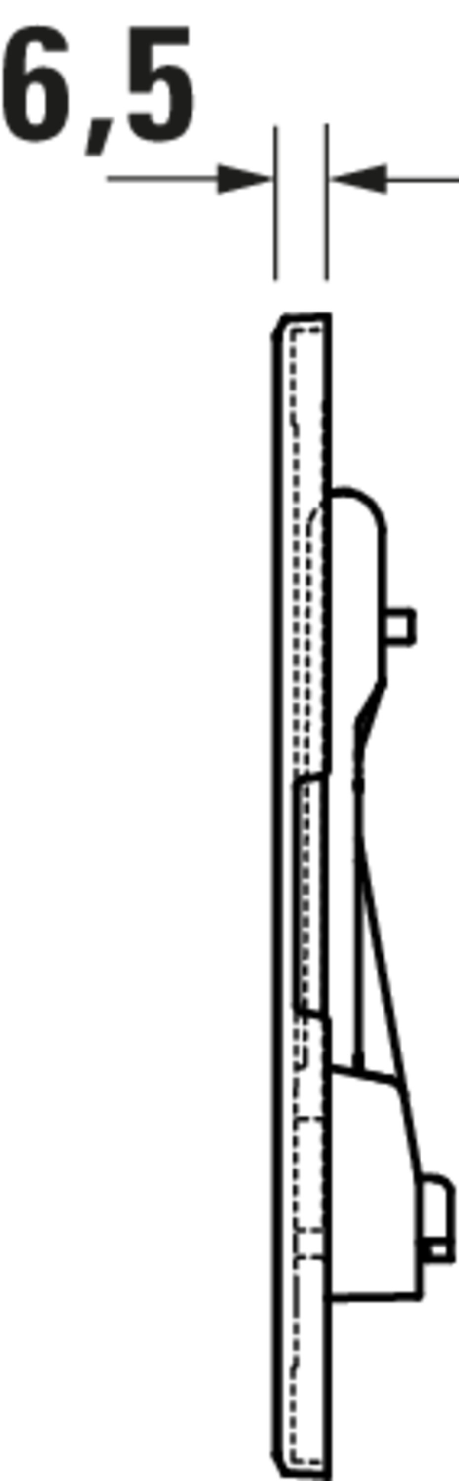 Technische Zeichnungen, Modell Nr.: WD5010, Betätigungsplatte mechanisch für WC, 230 x 150,5 x 6,5 mm