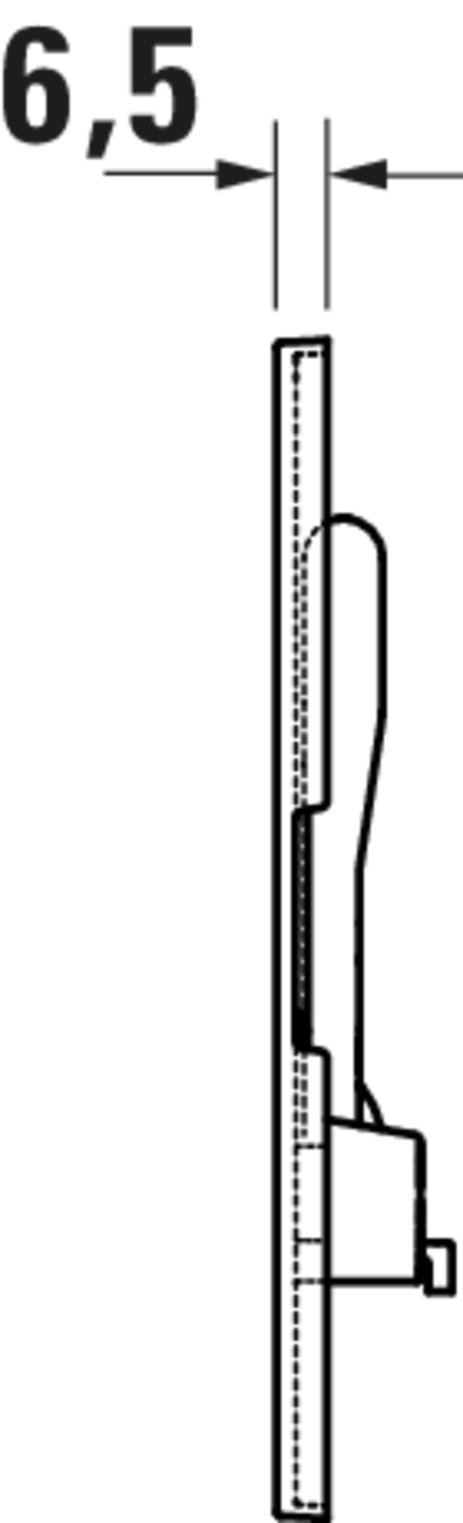 Technische Zeichnungen, Modell Nr.: WD5009, Betätigungsplatte mechanisch für WC, 230 x 150,5 x 6,5 mm