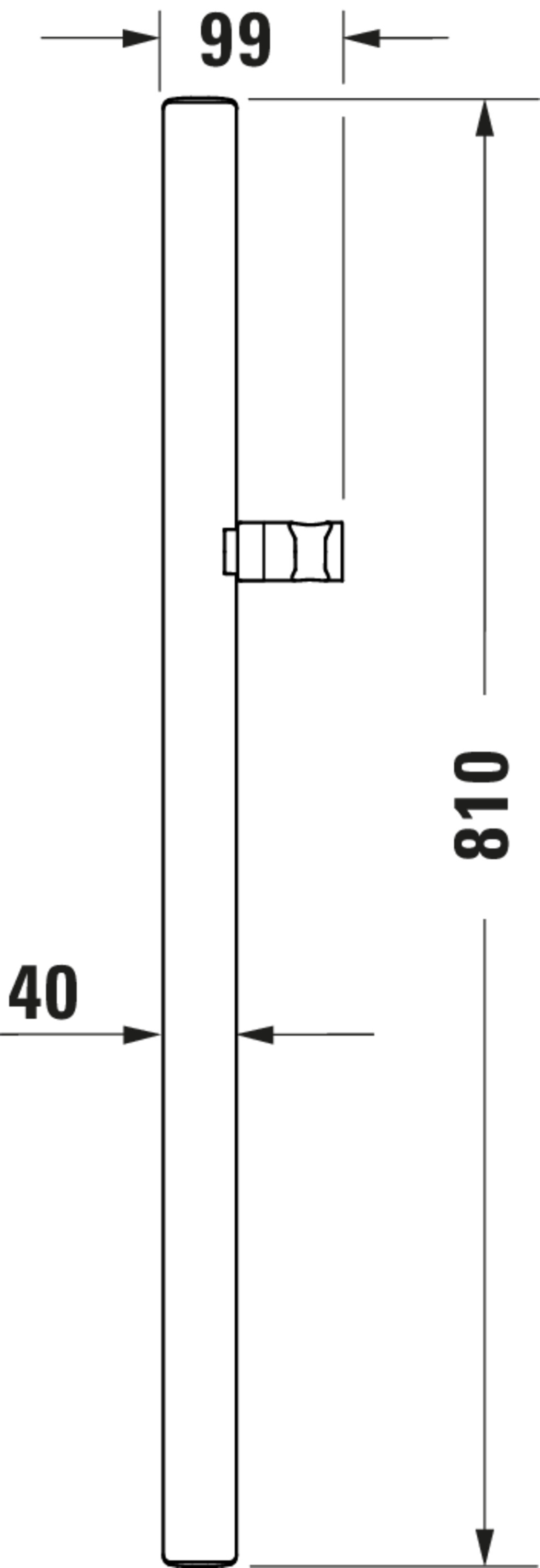 Technische Zeichnungen, Modell Nr.: UV0600005, Brausestange, 810 x 99 x 60 mm