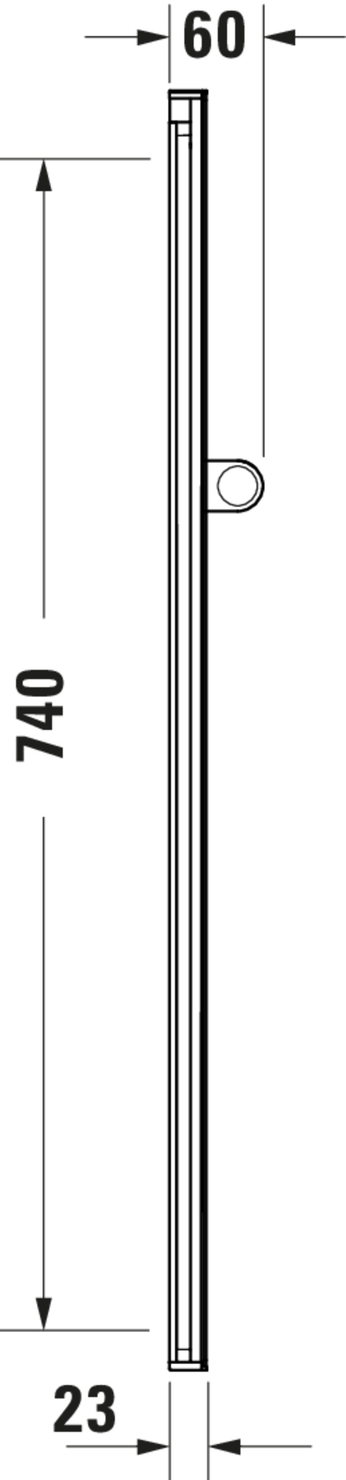 Technische Zeichnungen, Modell Nr.: UV0600005, Brausestange, 810 x 99 x 60 mm