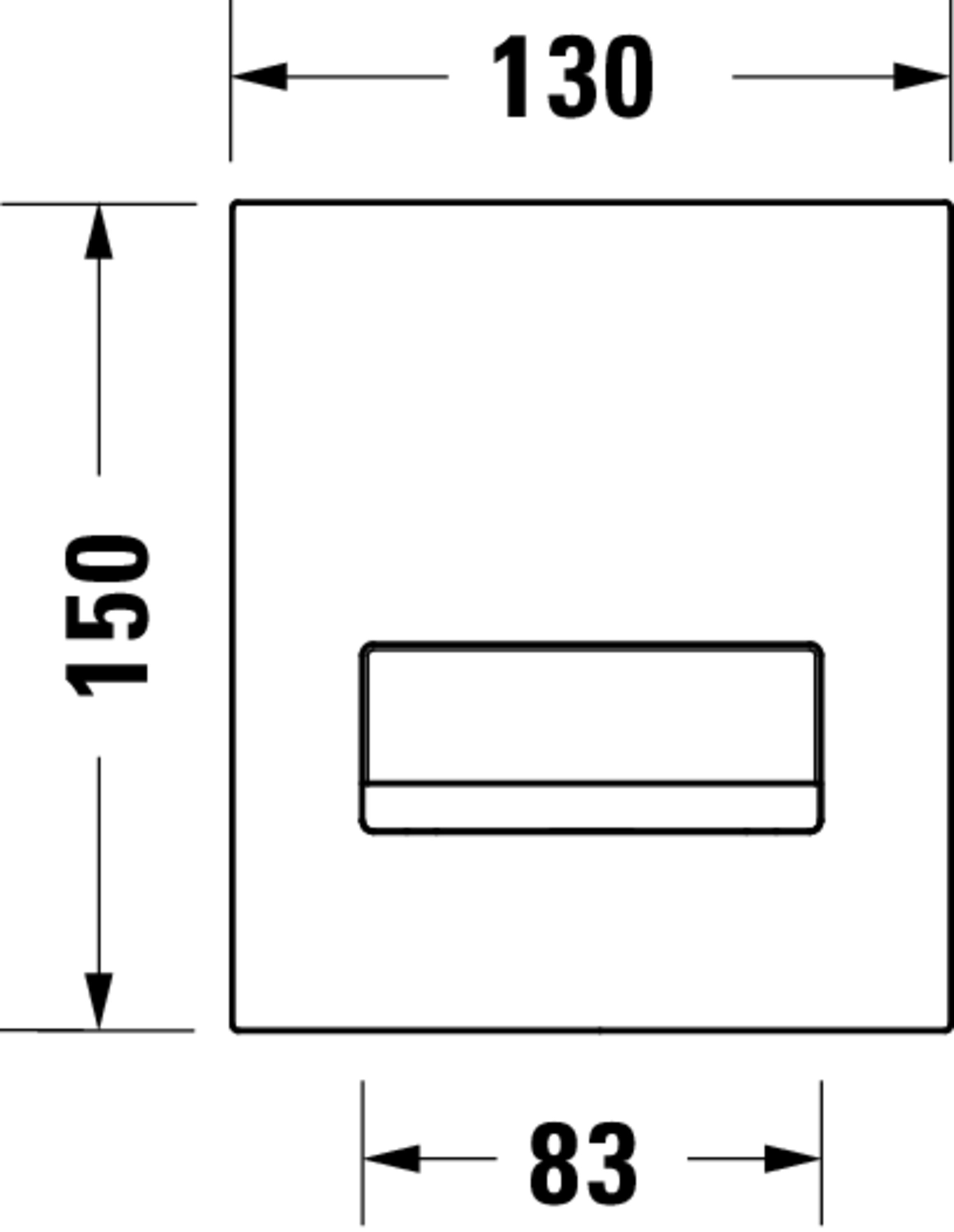 Technische Zeichnungen, Modell Nr.: WD5007, Betätigungsplatte elektronisch für Urinal, 130 x 150 x 10 mm