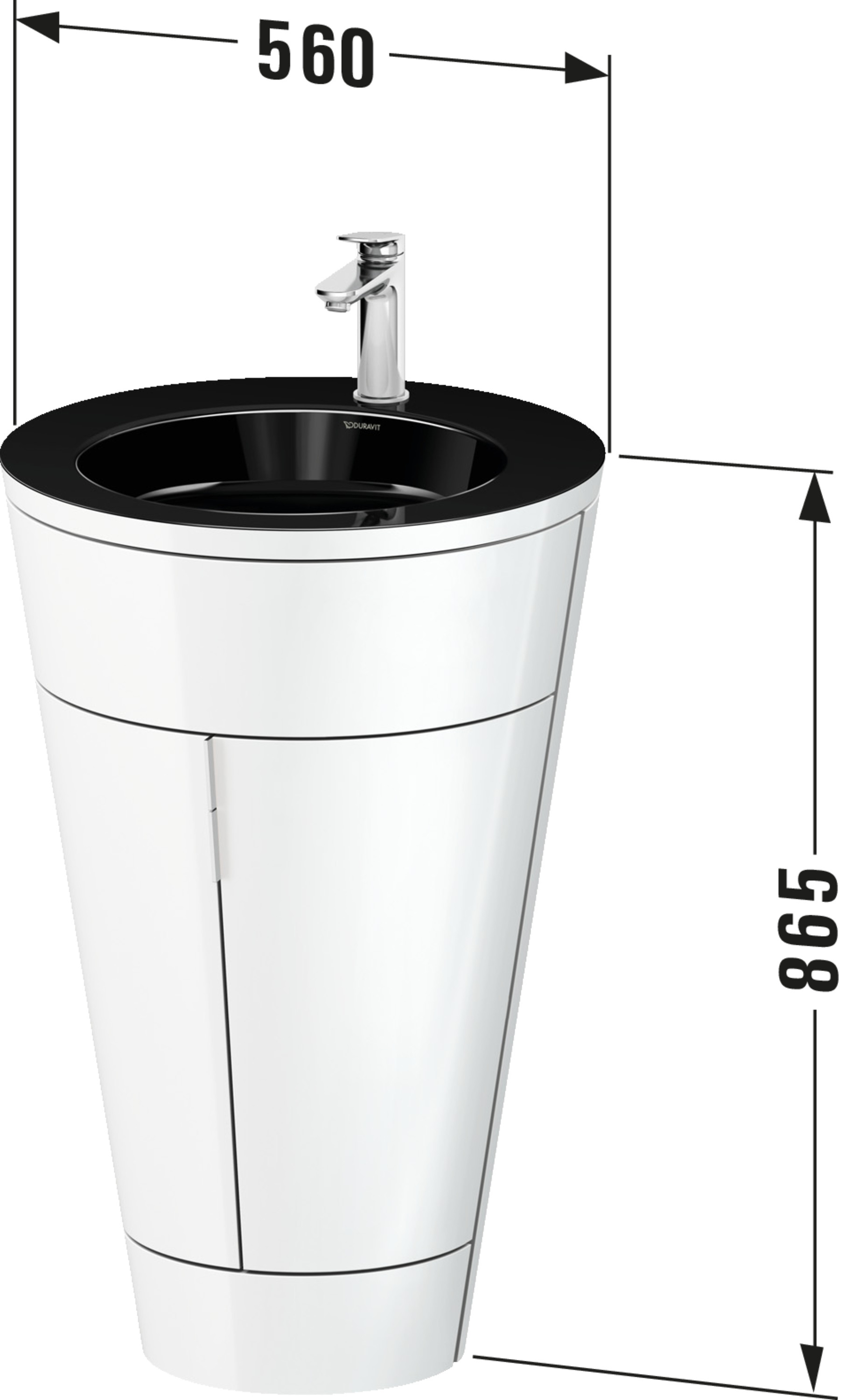 Technische Zeichnungen, Modell Nr.: S19515, c-bonded Set bodenstehend, 560 x 864 x 605 mm