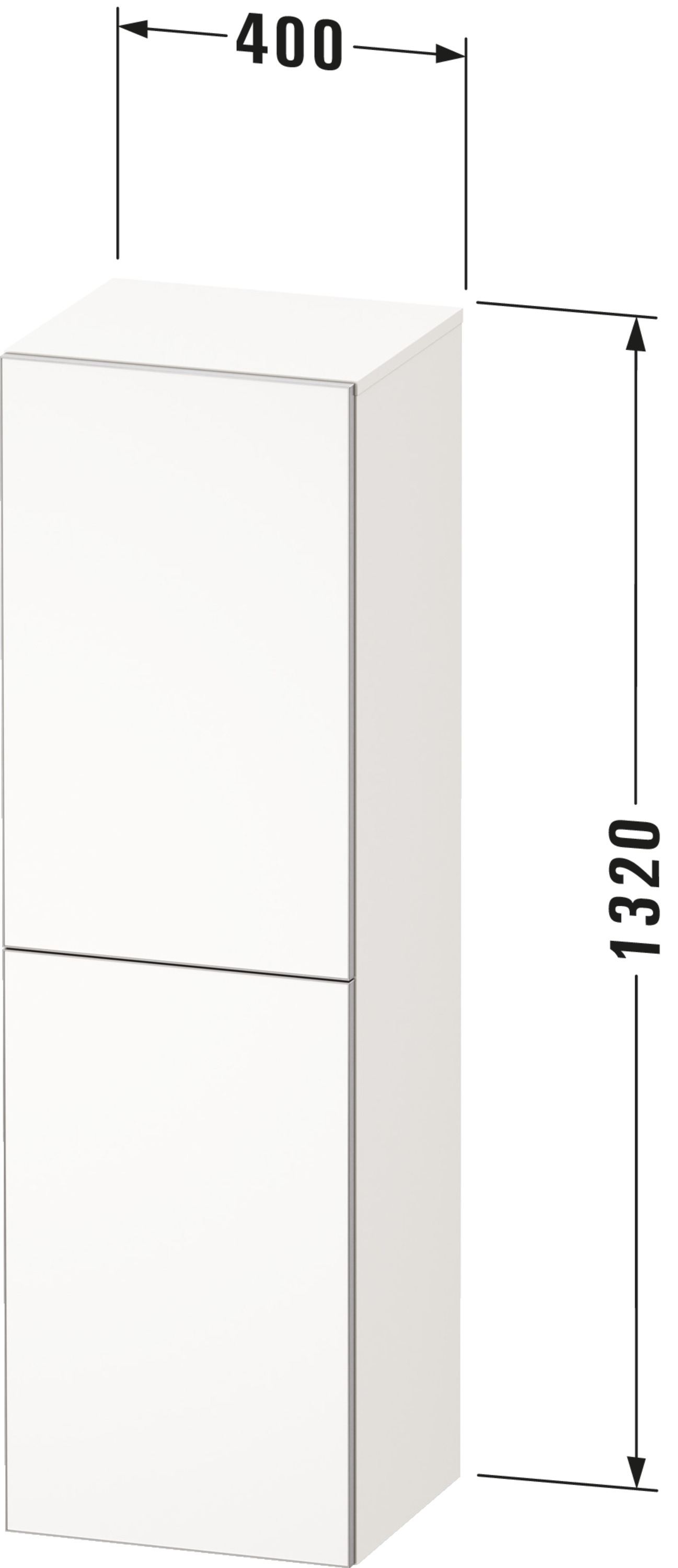 Technische Zeichnungen, Modell Nr.: AU1344, Halbhochschrank, 400 x 1320 x 360 mm